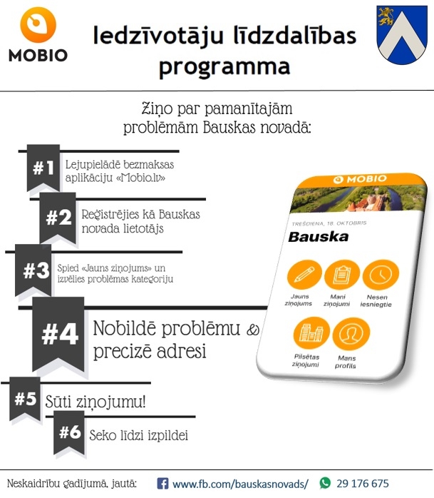 Mobio iedzīvotāju līdzdalības programmas plakāts