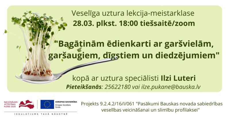 Veselīga uztura tiešsaistes meistarklase 