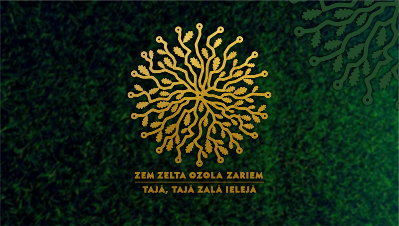 Zem zelta ozola zariem -  Tajā, tajā zaļā ielejā