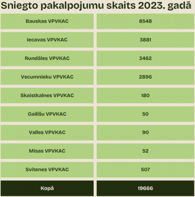 Pakalpojumu skaits 2023