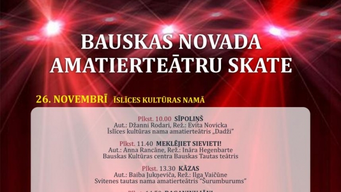 Bauskas novadā norisināsies amatierteātru skate