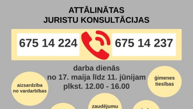 Maijā un jūnijā aicina izmantot attālinātas bezmaksas juridiskās konsultācijas