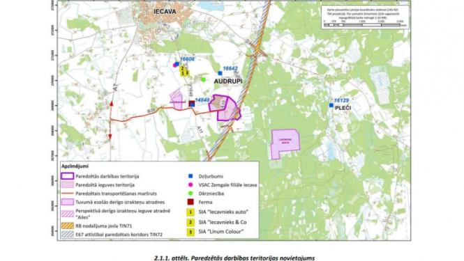 Paziņojums par ietekmes uz vidi novērtējuma ziņojumu derīgo izrakteņu ieguvei atradnēs "Purmales", Iecavā