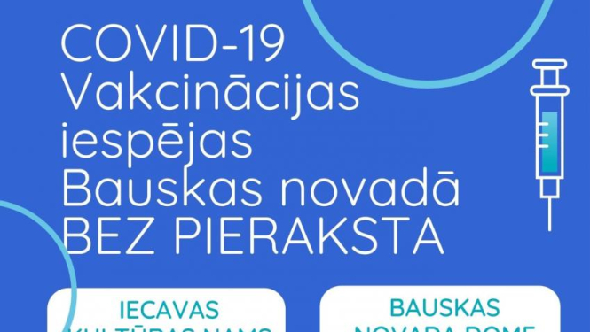 Bauskā vakcinēties pret Covid-19 varēs arī svētdien