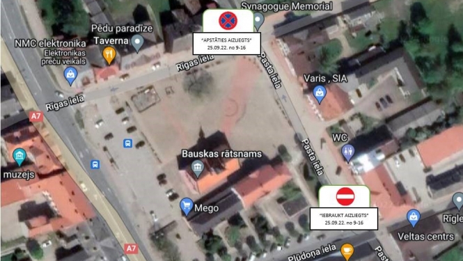 Satiksmes ierobežojumi Bauskas Velo rudens laikā 2022.gada 25.septembrī