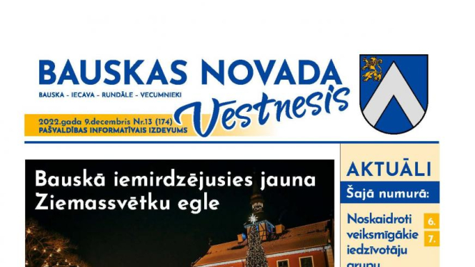 Iznācis pašvaldības informatīvā izdevuma «Bauskas Novada Vēstnesis» decembra numurs