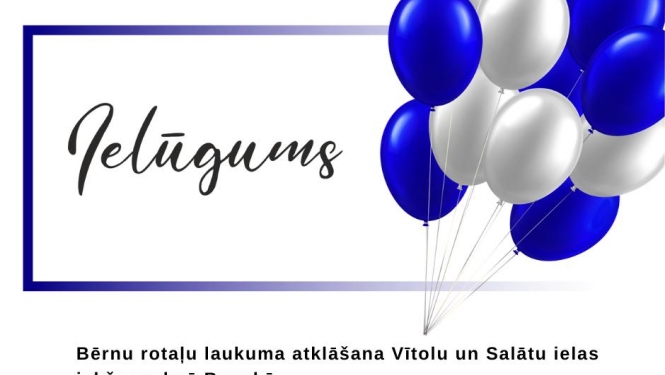 Aicinām uz rotaļu laukuma atklāšanas pasākumu Bauskā