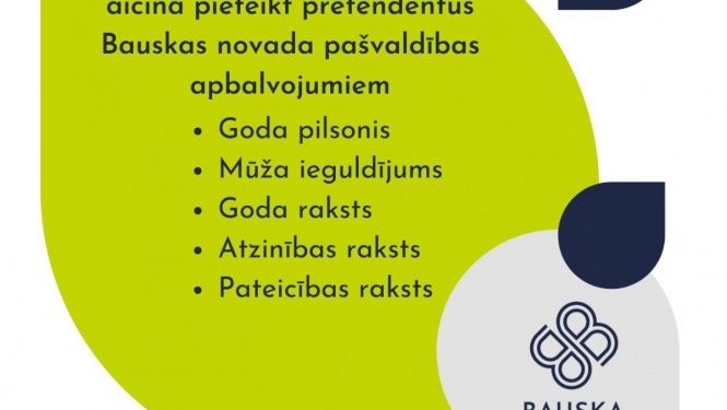 Aicina pieteikt pretendentus Bauskas novada apbalvojumiem
