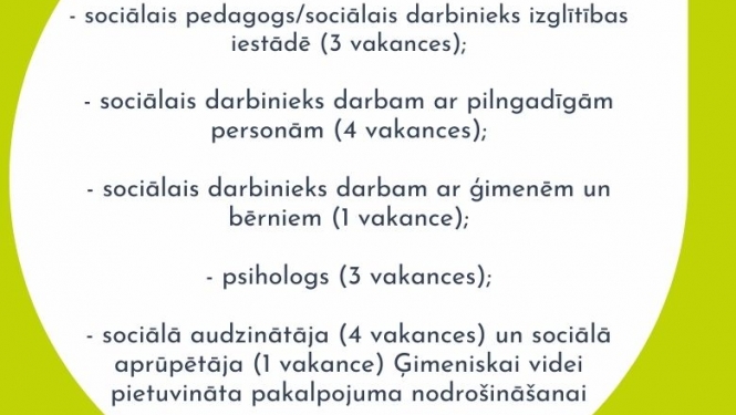 Bauskas novada Sociālais dienests meklē kolēģus