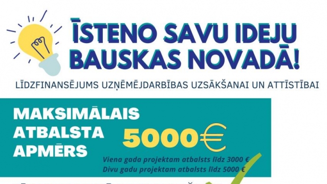 Pieejams līdzfinansējums uzņēmējdarbības uzsākšanai un attīstībai