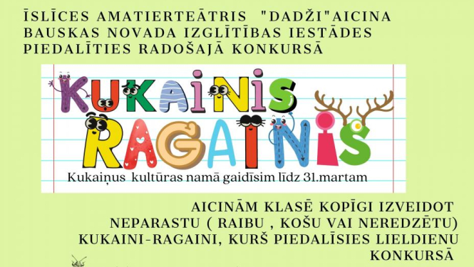 Izglītības iestādes aicina piedalīties radošā konkursā