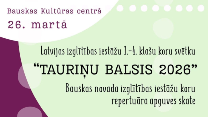 Koru svētku “Tauriņu balsis 2026” repertuāra apguves skate