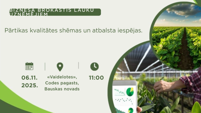 Biznesa brokastis lauku uzņēmējiem. Pārtikas kvalitātes shēmas un atbalsta iespējas