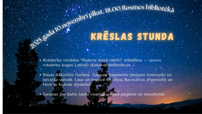 Krēslas stunda Rosmes bibliotēkā