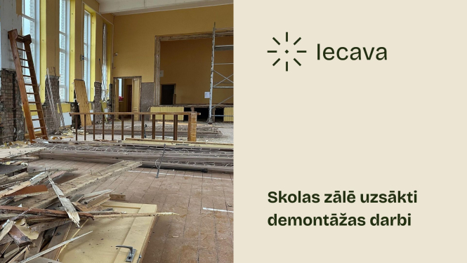 Sākta Iecavas pamatskolas aktu zāles un kāpņu telpas renovācija