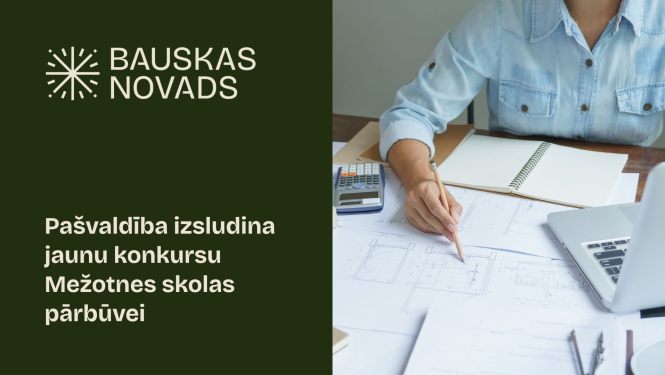 Pašvaldība izsludina jaunu konkursu Mežotnes skolas pārbūvei