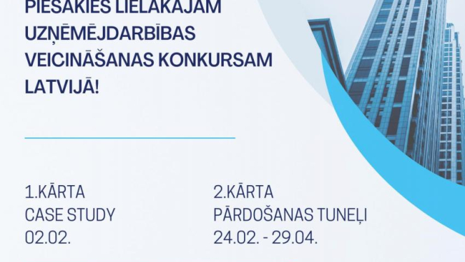 Jauniešus aicina piedalīties uzņēmējdarbības veicināšanas konkursā «Bizness24h»