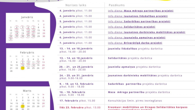 Decembrī un janvārī darbā ar jaunatni iesaistītajiem pieejami informatīvi semināri un praktiski vebināri