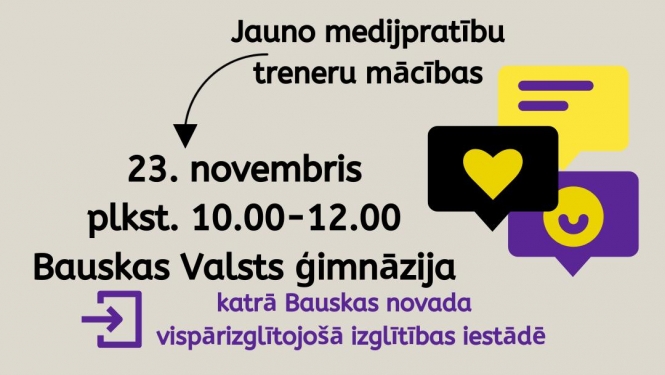 Nodibinājums «ViedDoma» veido Bauskas novada skolu medijpratības treneru tīklu