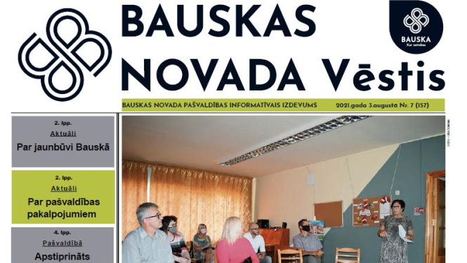 Jaunajā „Bauskas Novada Vēstis" numurā varat lasīt: