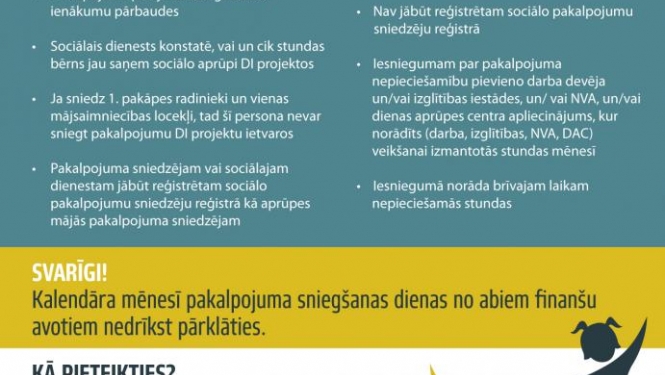 Informācija par aprūpes pakalpojuma nodrošināšanas nosacījumiem bērniem ar īpašas kopšanas nepieciešamību