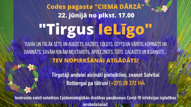 Codes pagastā aicina uz "Tirgus IeLīgo" tirgošanās andeli