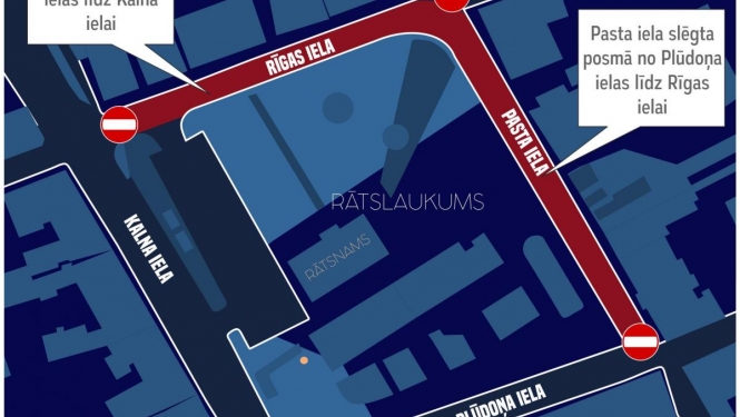 Rīgas un Pasta ielā sakarā ar Jaunā gada svinībām noteikti satiksmes ierobežojumi
