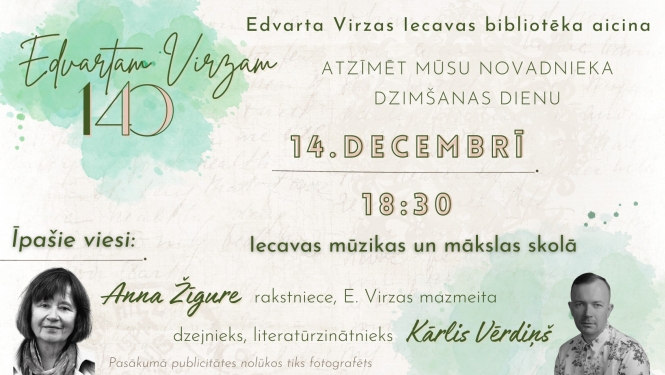 Edvartam Virzam 140 bibliotēkas pasākums