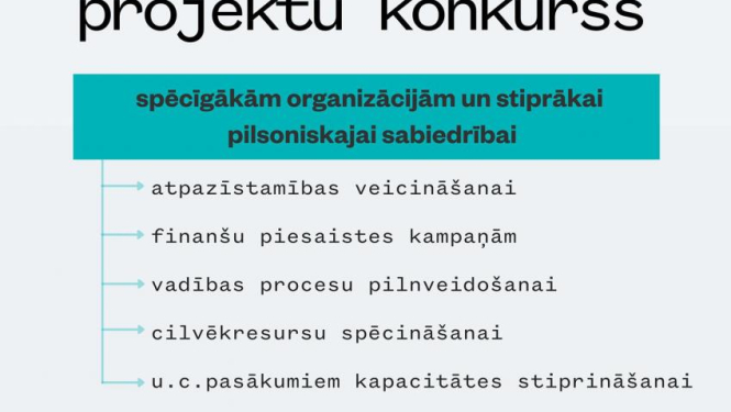 Iespēja piesaistīt līdz 20 000 EUR biedrību un nodibinājumu kapacitātei