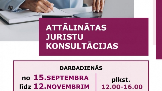 No 15. septembra būs pieejamas attālinātas juridiskās konsultācijas