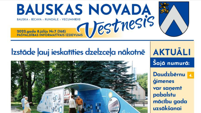 Iznācis pašvaldības informatīvā izdevuma "Bauskas Novada Vēstnesis" jūlija numurs