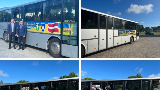 Bauskas novada pašvaldības dāvinātais autobus dodas uz Malinu, Ukrainā