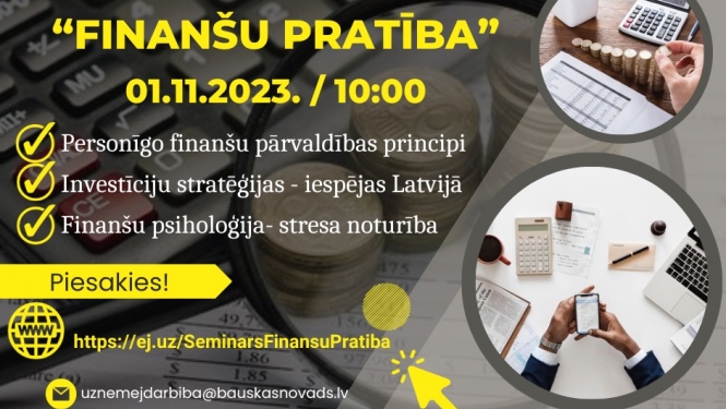 Bezmaksas seminārs Finanšu pratība