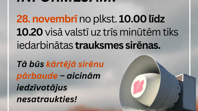 Sirēnu pārbaude 28.nov