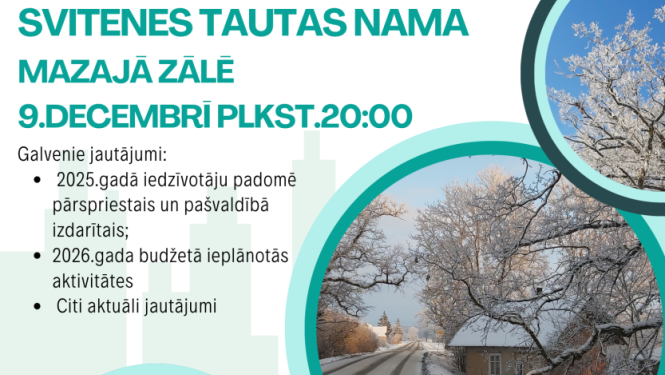 Svitenes iedzīvotāju kopsapulce 9-12-2025