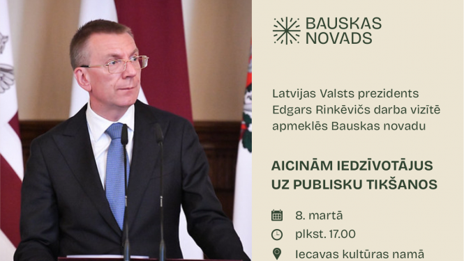Valsts prezidents 8.martā tiksies ar iedzīvotājiem