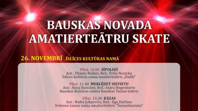 Bauskas novadā norisināsies amatierteātru skate