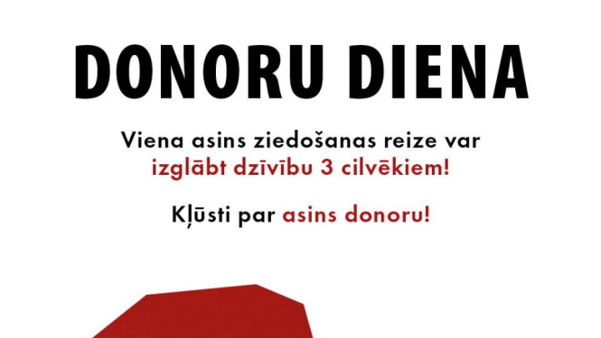 Bauskā asins donorus gaidīs 3. oktobrī