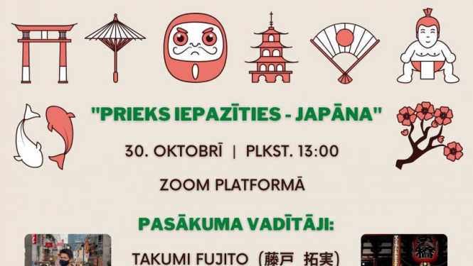 Aicina uz tiešsaites pasākumu „Prieks iepazīties - Japāna"