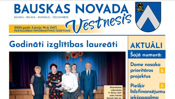 Iznācis pašvaldības informatīvā izdevuma "Bauskas Novada Vēstnesis" jūnija numurs