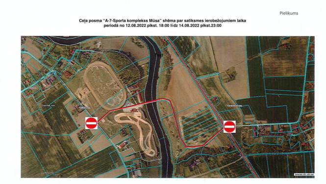 Uz laiku tiks slēgts ceļa posms no A7 līdz Pamūšas ceļam