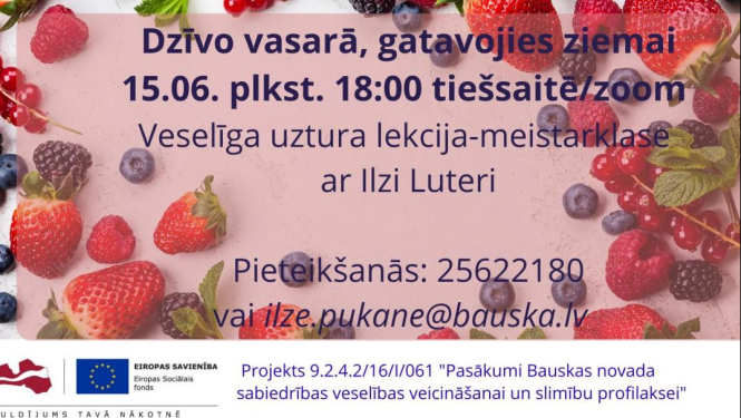 Veselības veicināšanas aktivitātes Bauskas novadā jūnijā