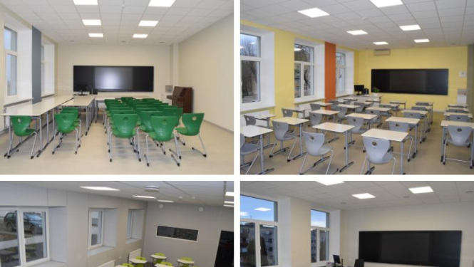 Valsts svētku priekšvakarā Bauskas 2.vidusskolas kolektīvs un viesi svinīgās noskaņās apskata mācību iestādes renovēto veco korpusu