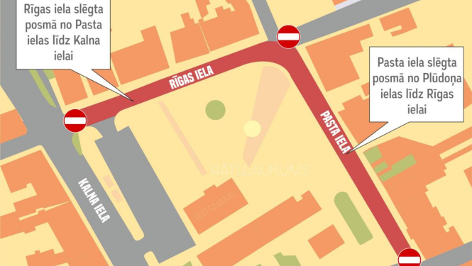 18. novembrī no plkst. 15:00 Bauskas vecpilsētā noteikti satiksmes ierobežojumi