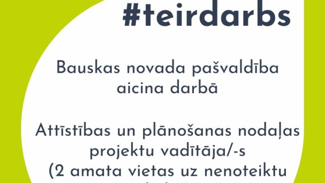 Aicinām darbā divus projektu vadītājus/-as