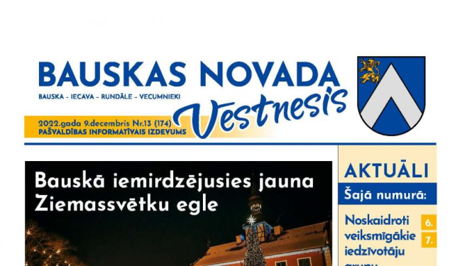 Iznācis pašvaldības informatīvā izdevuma «Bauskas Novada Vēstnesis» decembra numurs