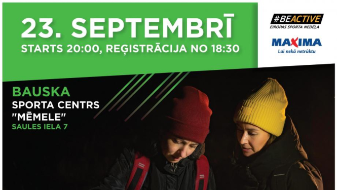 Aicinām pieteikties Latvijas Orientēšanās naktij 2022