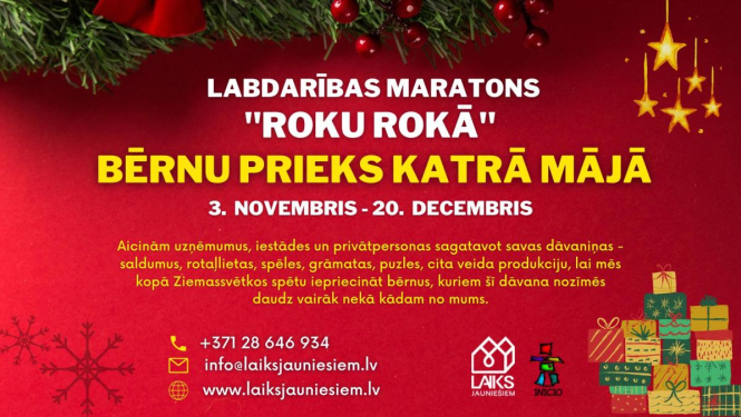 Organizēs labo darbu akciju «Bērnu prieks katrā mājā»