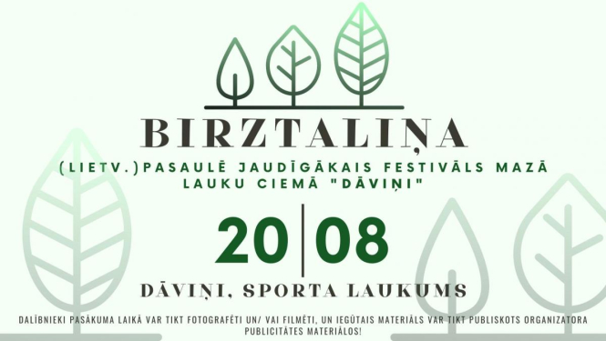 Ar plašu programmu 20.augustā notiks aktīvās atpūtas festivāls «Birztaliņa»