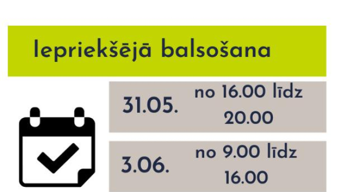 Pašvaldību vēlēšanās iepriekšējā balsošana notiks 31. maijā, 3. un 4. jūnijā